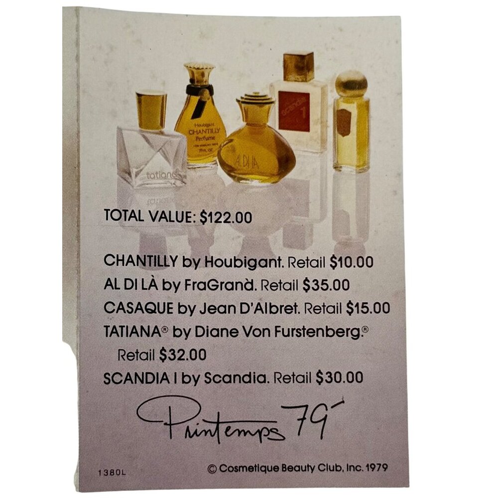 RARE Vintage Printemps 1979 COSMETIQUE's Luxury Designer Mini Perfume Gift Set - Picture 15 of 16